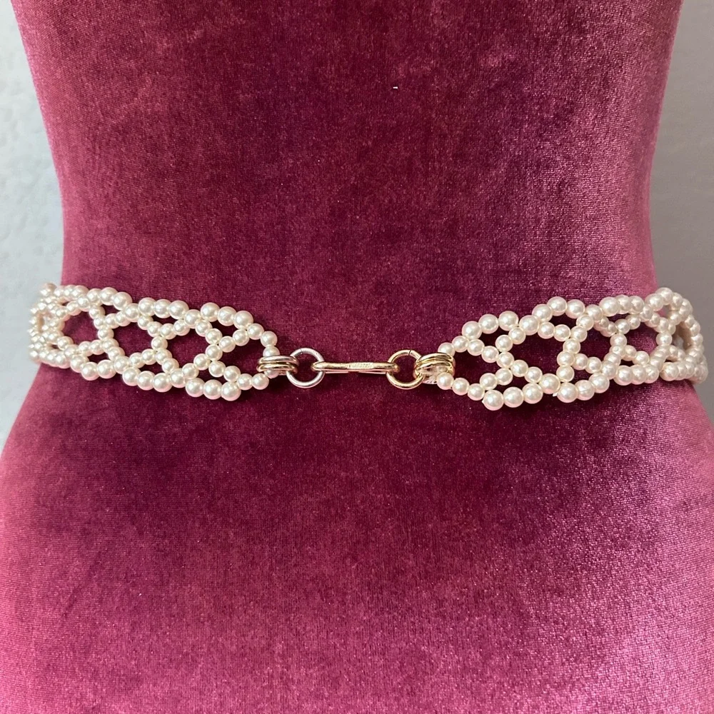 Women’s Classic Faux Pearl Dress Belt